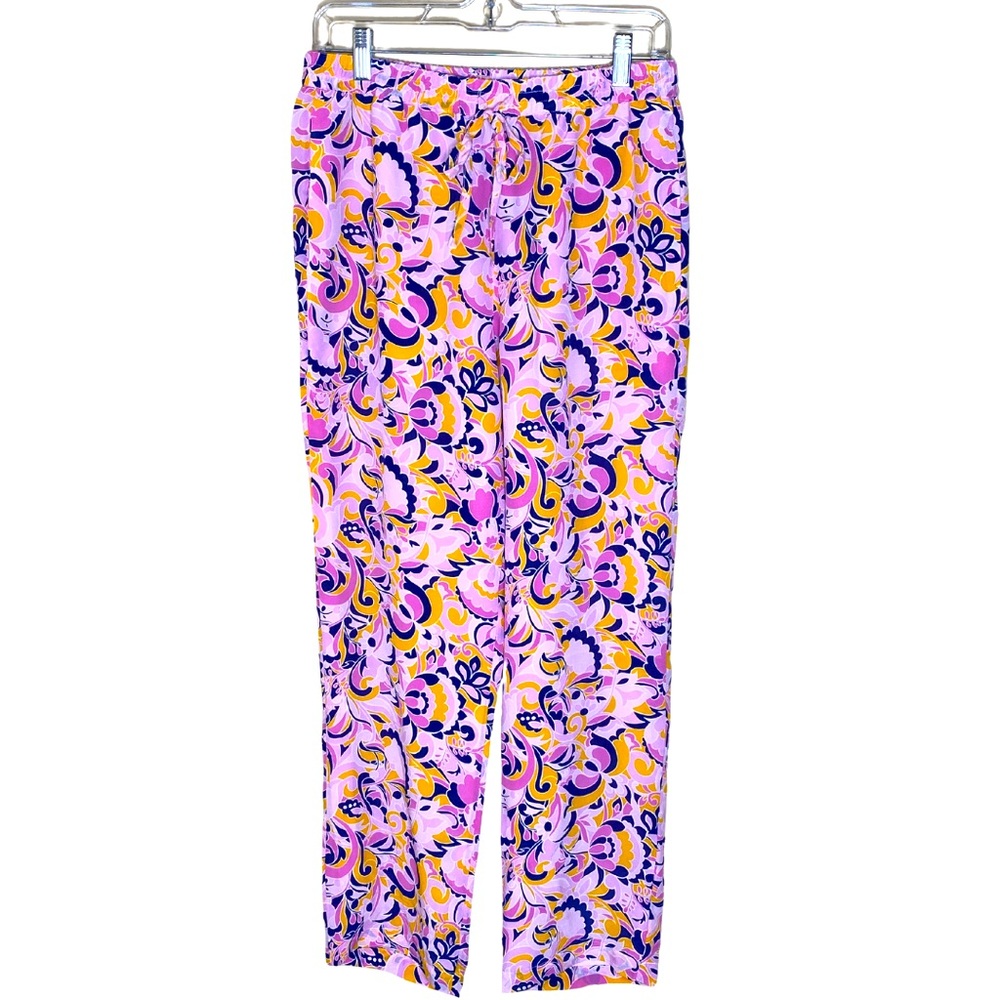 J Crew Silk Pink Paisley Print Easy Boho Pants (NWT)
